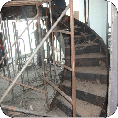 4、增加弧形钢结构楼梯