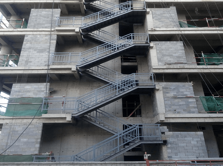 北七家tbd云集团商务楼新增钢结构楼梯工程